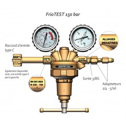 Détendeur azote pression de sortie 150 bar schéma